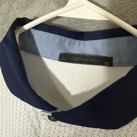 Greyson Mens XL Golf Shirt Short Sleeve Polo Performance Herringbone Oakbourne - Picture 4 of 11